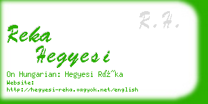 reka hegyesi business card